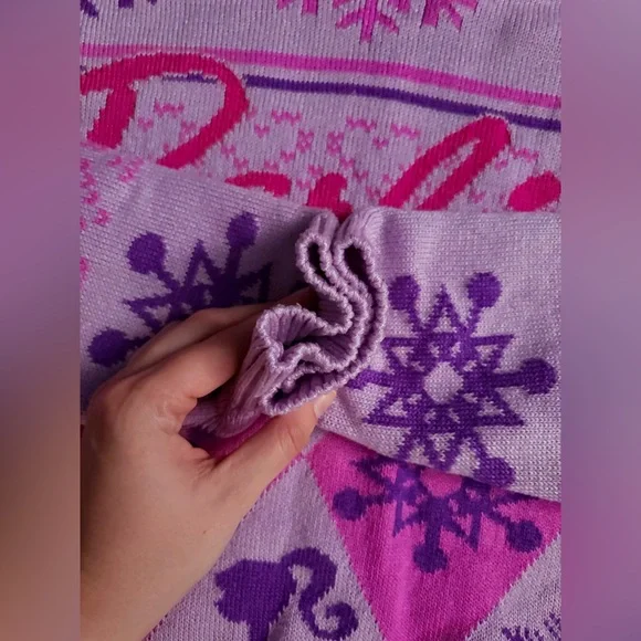 Barbie Women's Vibrant Pink and Purple Crewneck Sweater - Picture 4 of 6